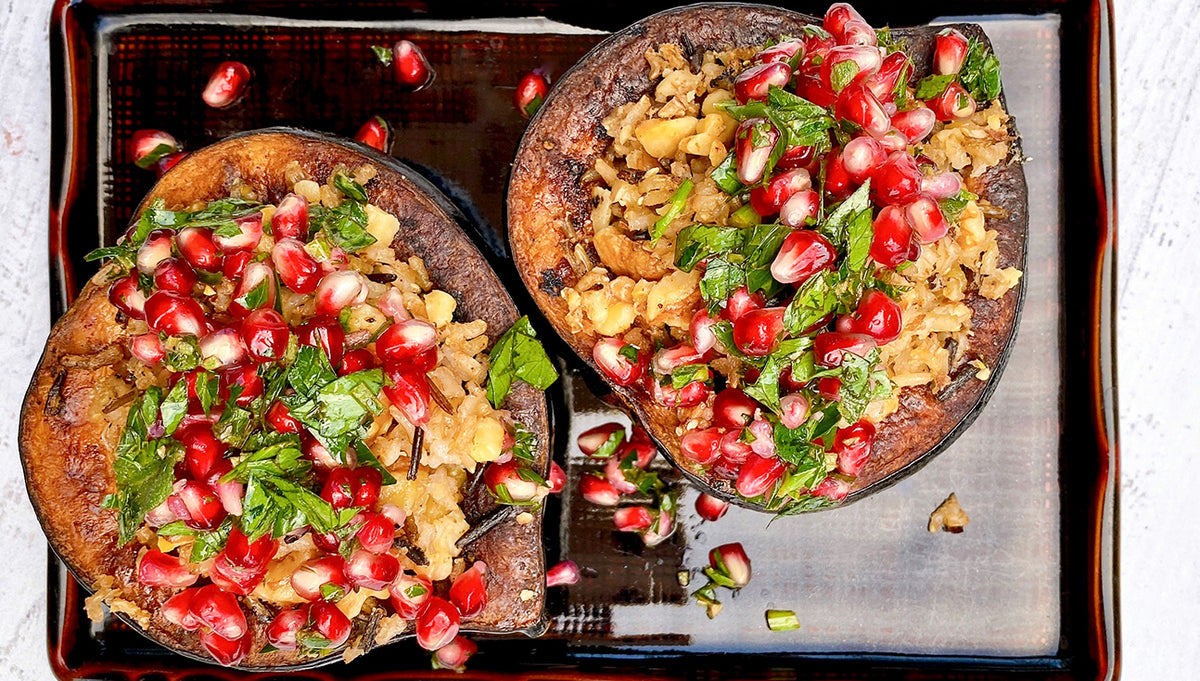 Wild Rice & Walnut Stuffed Acorn Squash – Pourtal