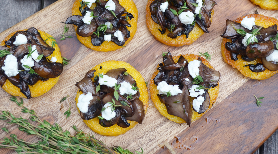 Crispy Polenta Cakes with Mushrooms