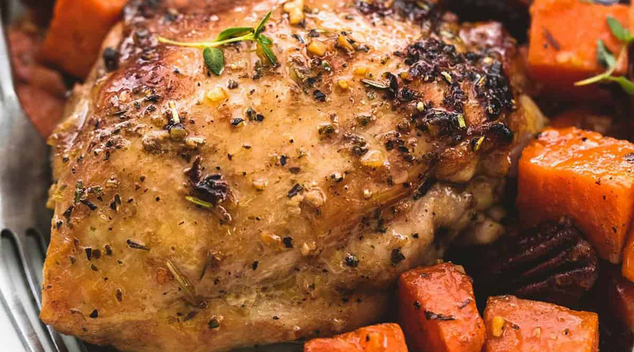 Roasted Mustard Chicken Thighs