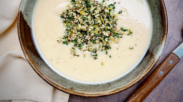 Cauliflower Soup with Hazelnut Gremolata