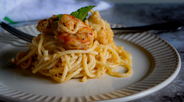 Shrimp Linguini with Lemon and Olives